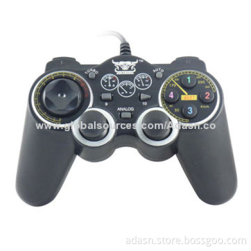 Wired PC USB joystick controller with double shock, various colors, factory cheap price